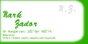 mark zador business card